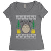 totoro ugly christmas Women's Triblend Scoop T-shirt