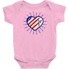 heart us flag 4th july fredom america usa Baby Onesie