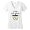 smart good looking teacher profession Women's V-Neck T-Shirt