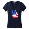 Peace Sign Hand Women's V-Neck T-Shirt