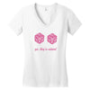 all natural 20 breasts dice Women's V-Neck T-Shirt