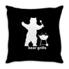 bear grills bbq funny Throw Pillow