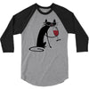 cat and wine 3/4 Sleeve Shirt