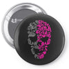 two coloured patterned skull   mens funny Pin-back button