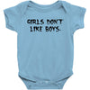 girls dont like boys Baby Bodysuit