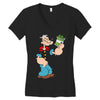 popeye spinach retro mens funny Women's V-Neck T-Shirt