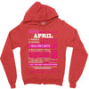 quens are born in april Zipper Hoodie
