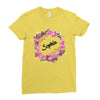Floral Baby Name Ladies Fitted T-Shirt