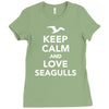 keep calm and love seagulls Ladies Fitted T-Shirt