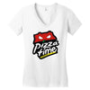 pizza time Women's V-Neck T-Shirt