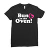Bun in the Oven with Heart Baby Girl Ladies Fitted T-Shirt