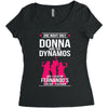 Donna And Dynamos White Letter Women's Triblend Scoop T-shirt