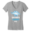 grumpa saurus rex Women's V-Neck T-Shirt