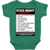 funny stag night checklist, ideal gift, christmas present Baby Bodysuit