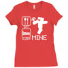 eat sleep mine funny Ladies Fitted T-Shirt