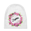 Floral Baby Name Baby Beanies