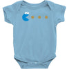 funny 80s pacman cookie monster retro gaming Baby Onesie