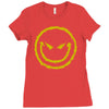 evil smiley emoticon Ladies Fitted T-Shirt