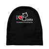 i love cats it's people who annoy me Baby Beanies