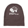 always late worth wait funny turtle Baby Beanies