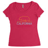 neon sign california republic flag bear Women's Triblend Scoop T-shirt