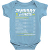 January Girl Facts Aquarius Baby Onesie