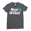 Bun in the Oven with Heart Baby Boy Ladies Fitted T-Shirt
