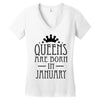 queens are born in january (2) Women's V-Neck T-Shirt