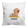 yoga pug exhale Throw Pillow