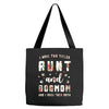 i have two titles aunt and dogmom and i rock them both with roses Tote Bags