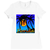 florida palm trees sunset Ladies Fitted T-Shirt