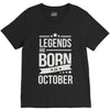 legends are born in october V-Neck Tee