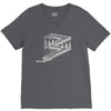 some game involving falling blocks in the style of m.c. escher V-Neck Tee