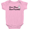 Want More Beer Please Black Baby Bodysuit