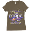 military, women's proud air force mom of her military son u Ladies Fitted T-Shirt