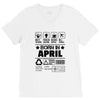 Born In April V-Neck Tee