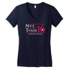 nye tyson '16 science rules Women's V-Neck T-Shirt