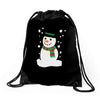 christmas snowman Drawstring Bags