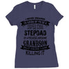 Super Cool Stepdad Of A Freaking Awesome Grandson Ladies Fitted T-Shirt