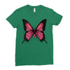 breast cancer butterfly Ladies Fitted T-Shirt