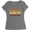 Surely Not Everybody Was Kung Fu Fighting Women's Triblend Scoop T-shirt