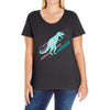 ask me about dinosaurs Ladies Curvy T-Shirt