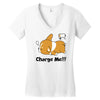 corgi cute puppy low battery charge me Women's V-Neck T-Shirt