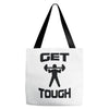 get tough weight lifter lifting gym Tote Bags