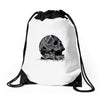 celtic skull Drawstring Bags