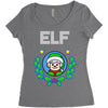 elf christmas Women's Triblend Scoop T-shirt