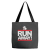 run away rabbit Tote Bags