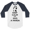 keep calm and hug a panda 3/4 Sleeve Shirt