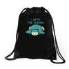 i hate the morning Drawstring Bags