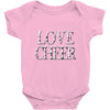 love cheer gold mixed media Baby Onesie